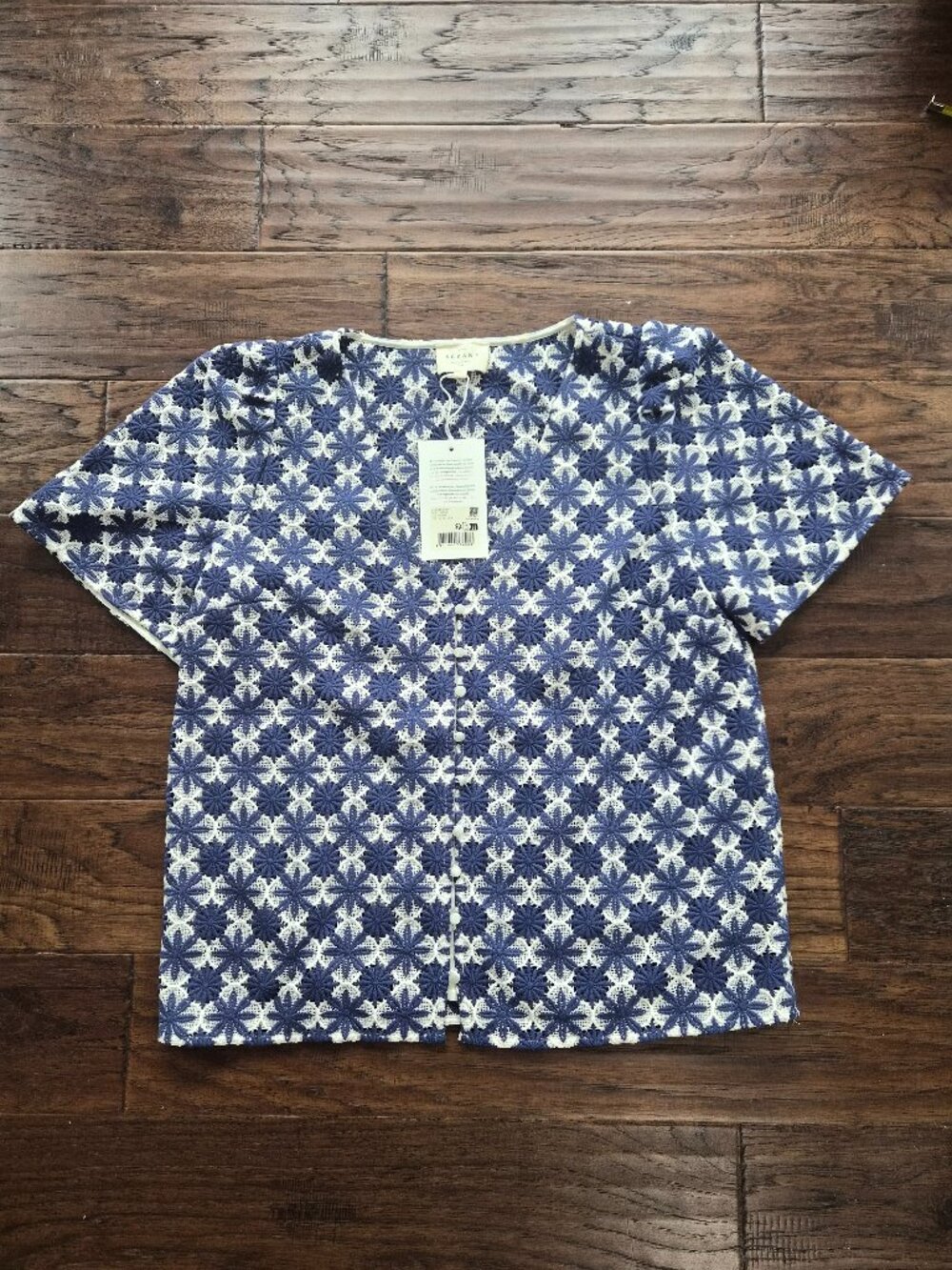 *NWT* [Sezane] Emma Embroidered Blouse, Size 38/6 - Picture 2 of 9